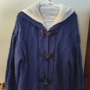 Sweater jacket with hood